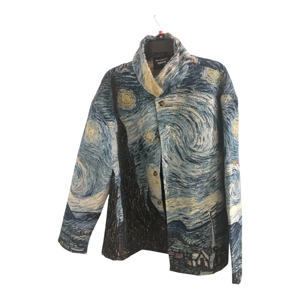 Van Gogh The Starry Night Sky jacket coat size large new‎